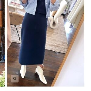 MASON'S DAUGHTER Stella Long Pull On Navy Knit Skirt Size Extra Small